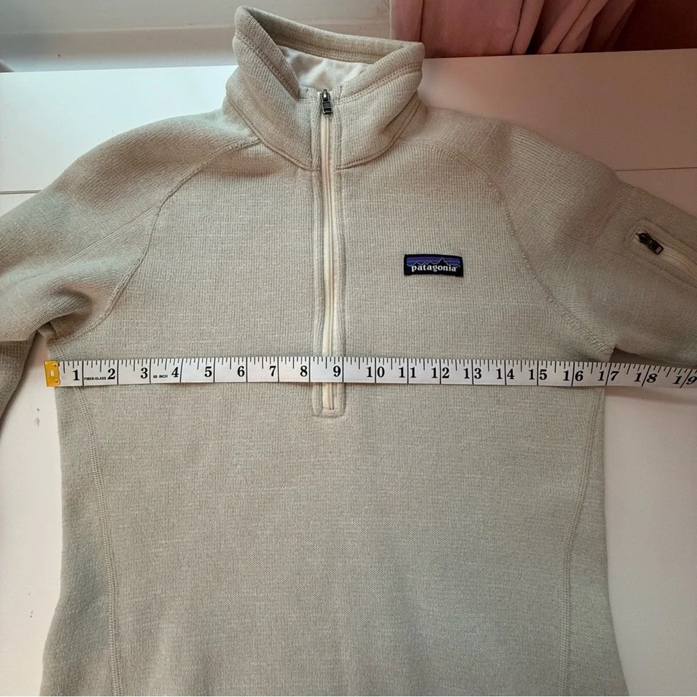 Patagonia Better Sweater Cream Quarter-Zip Fleece Pullover XS - Picture 9 of 9